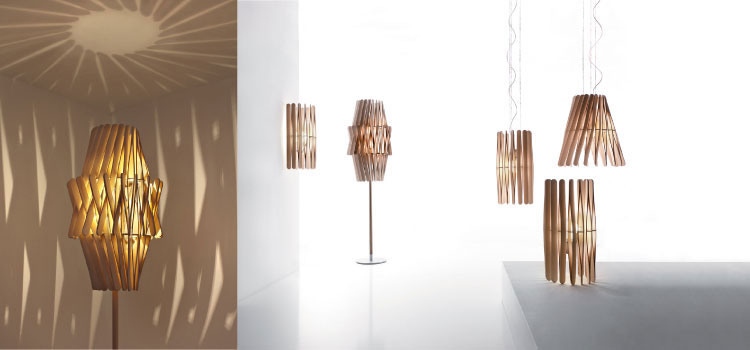 Lineo staande lamp houten ijslolly sticks